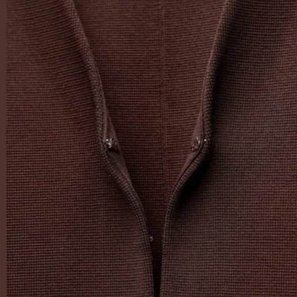 NWT  Zara FITTED WAIST PLAIN KNIT CARDIGAN Choclate Brown Bloggers Fave Small - Picture 9 of 13